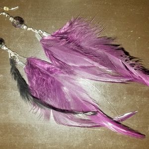 Handmade feather earrings